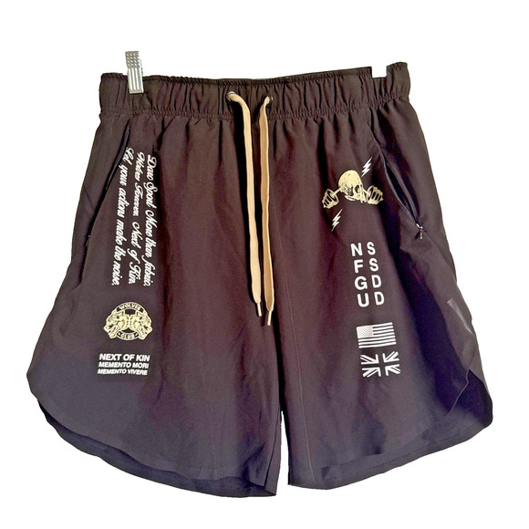 Men's Black Graphic Shorts - Picture 1 of 15
